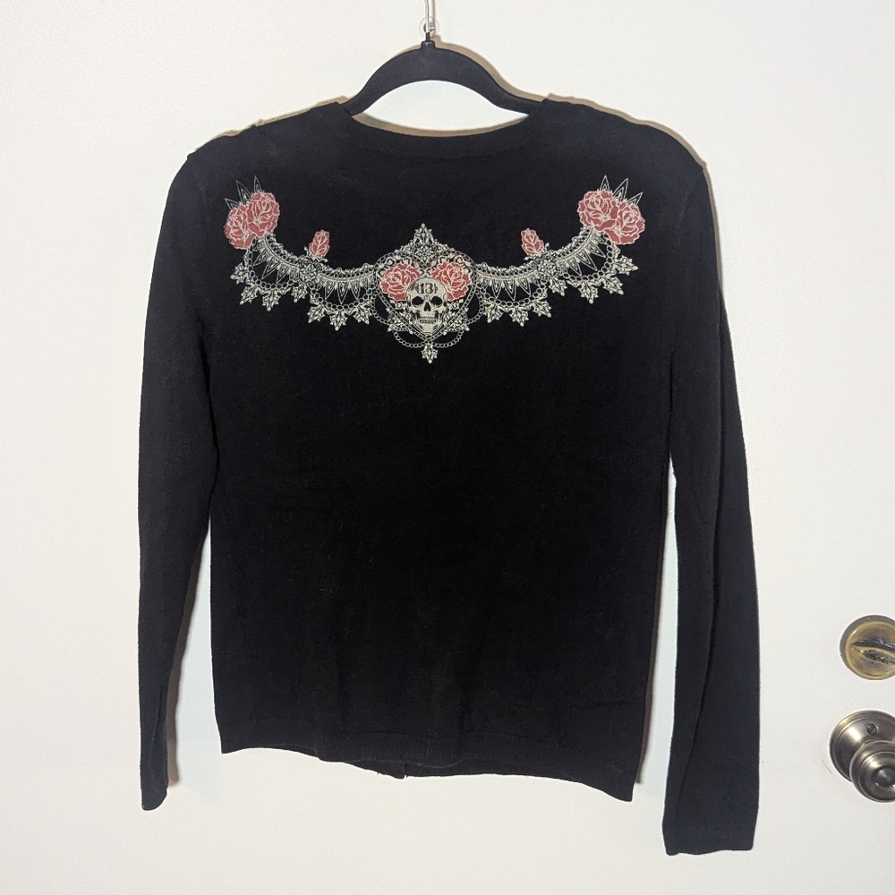 Lucky 13 Roses And Skulls Cardigan Size Medium